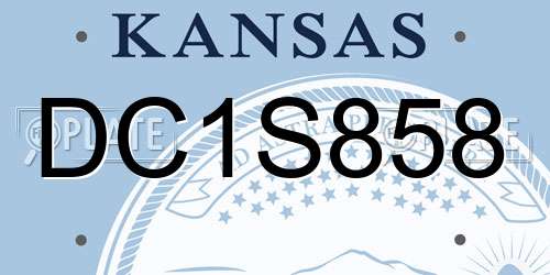 DC1S858 Kansas License Plate