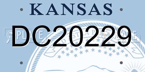 DC20229 Kansas License Plate