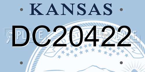 DC20422 Kansas License Plate