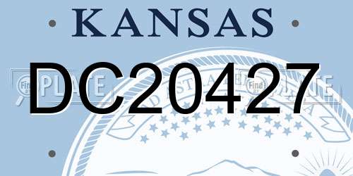 DC20427 Kansas License Plate