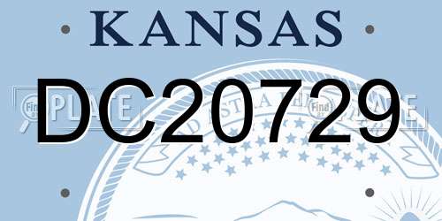 DC20729 Kansas License Plate