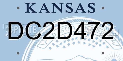 DC2D472 Kansas License Plate