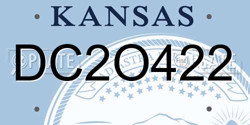 DC2O422 Kansas License Plate