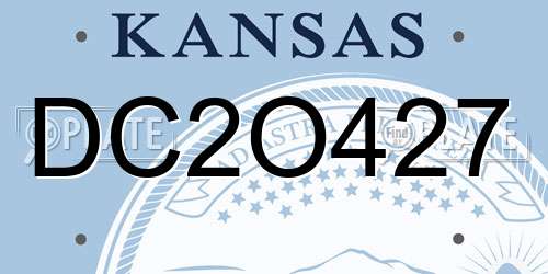 DC2O427 Kansas License Plate