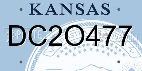 DC2O477 Kansas License Plate