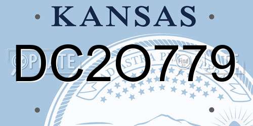 DC2O779 Kansas License Plate