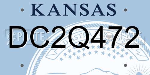 DC2Q472 Kansas License Plate
