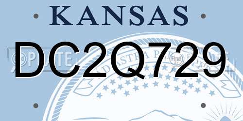 DC2Q729 Kansas License Plate