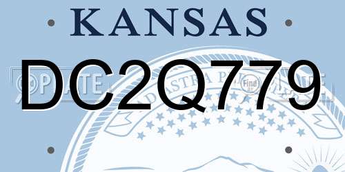DC2Q779 Kansas License Plate