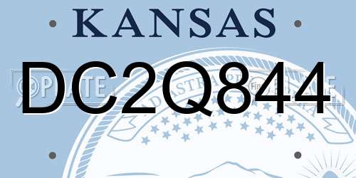 DC2Q844 Kansas License Plate