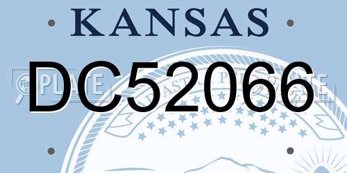 DC52066 Kansas License Plate