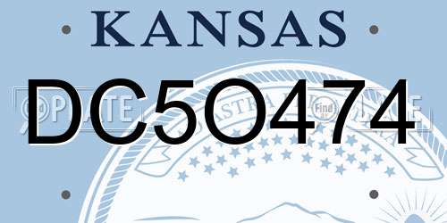 DC5O474 Kansas License Plate