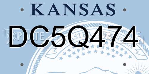 DC5Q474 Kansas License Plate