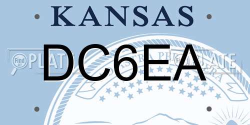 DC6EA Kansas License Plate