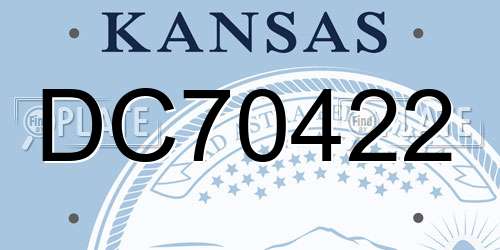 DC70422 Kansas License Plate