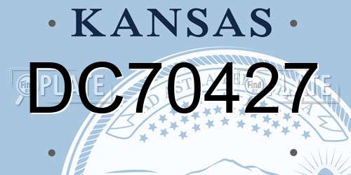DC70427 Kansas License Plate