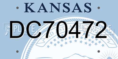 DC70472 Kansas License Plate