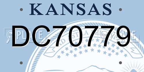 DC70779 Kansas License Plate
