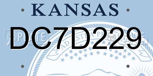 DC7D229 Kansas License Plate