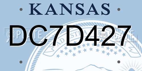 DC7D427 Kansas License Plate