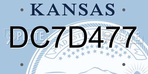 DC7D477 Kansas License Plate
