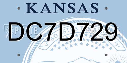 DC7D729 Kansas License Plate
