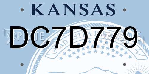 DC7D779 Kansas License Plate