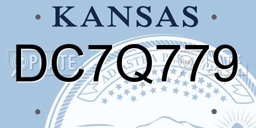 DC7Q779 Kansas License Plate