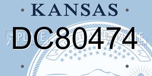 DC80474 Kansas License Plate