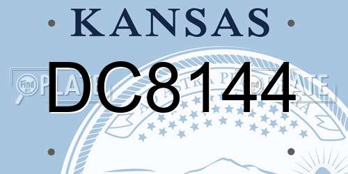 DC8144 Kansas License Plate