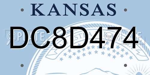 DC8D474 Kansas License Plate