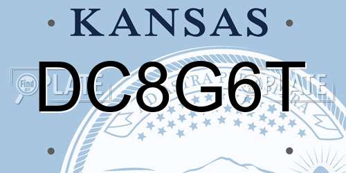 DC8G6T Kansas License Plate