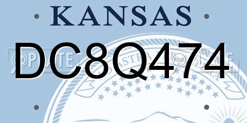 DC8Q474 Kansas License Plate