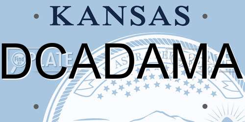 DCADAMA Kansas License Plate
