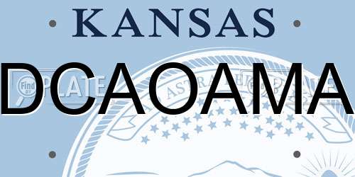 DCAOAMA Kansas License Plate