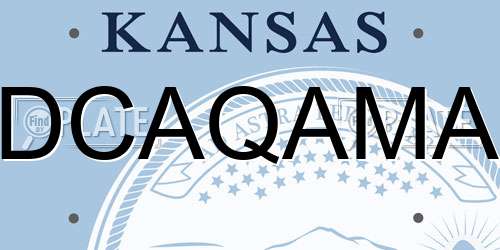DCAQAMA Kansas License Plate