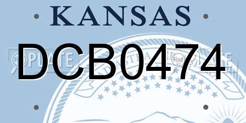 DCB0474 Kansas License Plate