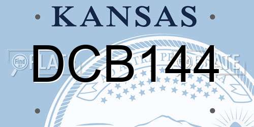 DCB144 Kansas License Plate
