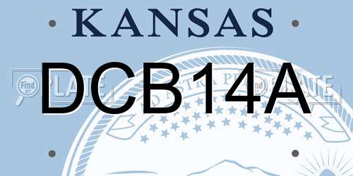 DCB14A Kansas License Plate
