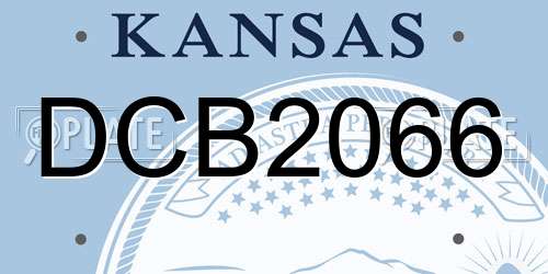 DCB2066 Kansas License Plate