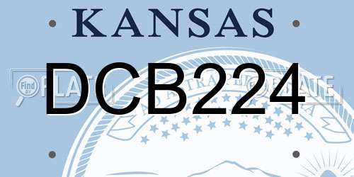 DCB224 Kansas License Plate