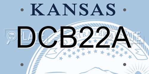 DCB22A Kansas License Plate