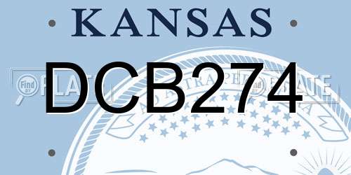 DCB274 Kansas License Plate