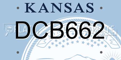 DCB662 Kansas License Plate