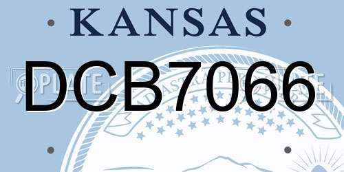 DCB7066 Kansas License Plate