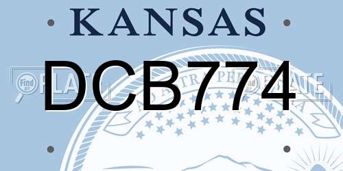 DCB774 Kansas License Plate