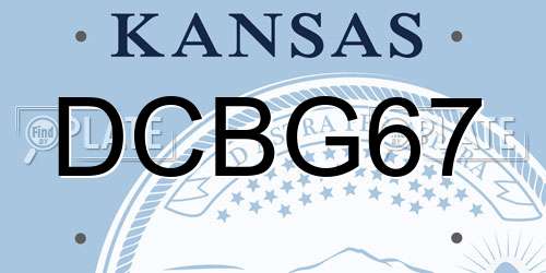 DCBG67 Kansas License Plate