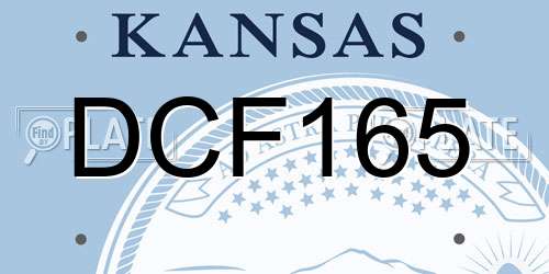 DCF165 Kansas License Plate