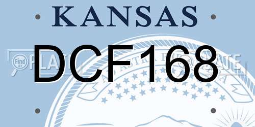 DCF168 Kansas License Plate