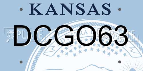 DCGO63 Kansas License Plate